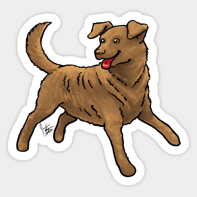 Dog - Chesapeake Bay Retriever - Sedge Sticker by Jen's Dogs Custom Gifts and Designs